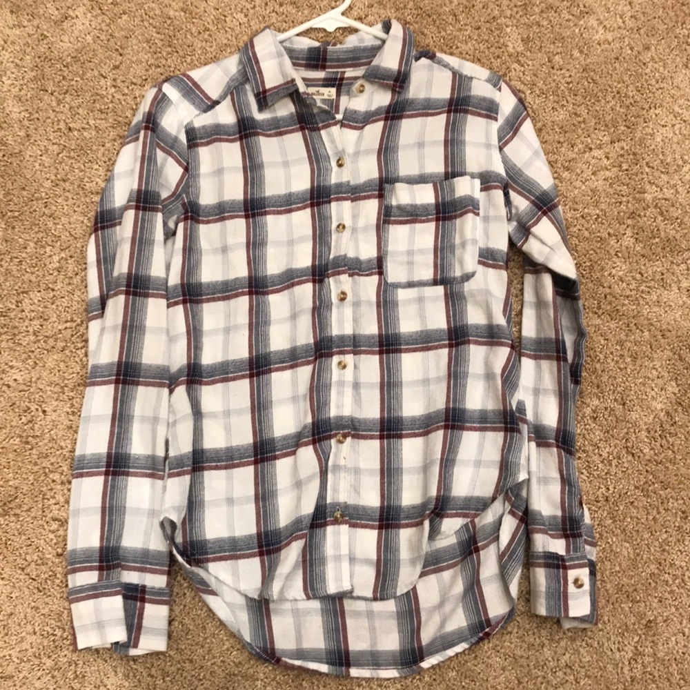 Hollister White Flannel